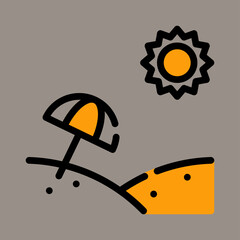 Coconut icon or logo illustration vector graphic with brown. Perfect use for ui, website, pattern, design, etc.