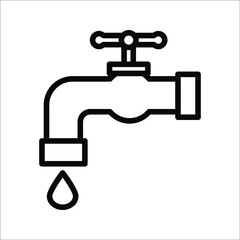 Faucet vector icon. Black illustration isolated on a white background for graphic and web design.