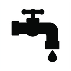 Faucet vector icon. Black illustration isolated on a white background for graphic and web design.