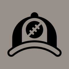 Icon, logo, vector illustration of a baseball cap isolated on gray background. sports hat. sun hat. suitable for sports, accessories and protection.