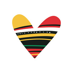 flat african flag on heart