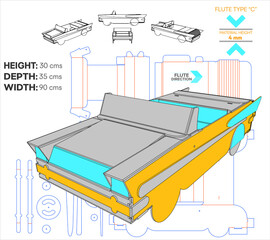convertible cardboard structure old car