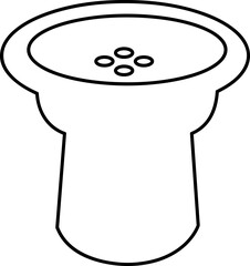  Hookah clay bowl sign simple icon on background line art.eps