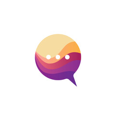 chat logo with layered and colorful design vector concept for web
