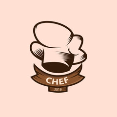 chef logo with detail design vector