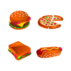 Junk food illustration vector collections