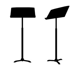 Note stand icon. Music instrument silhouette. Creative concept design in 
realistic style. illustration on white background.