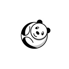 panda icon logo in the shape of a ball design vector © ALLMISBAH