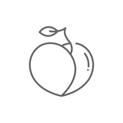 Peach line icon, outline vector sign, linear pictogram isolated on white. logo illustration