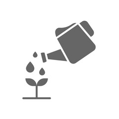 Watering plants glyph icon. linear style sign for mobile concept and web design. Garden watering can glyph vector icon. Symbol, logo illustration. Pixel perfect vector graphics