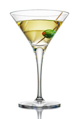 3D Martini Glass Isolated on White Background