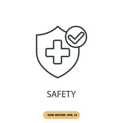 Obraz premium safety icons symbol vector elements for infographic web