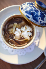 Fish Basil Soup that the chef intentionally simmered for a delicate, soft taste