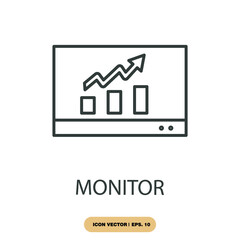monitor icons  symbol vector elements for infographic web