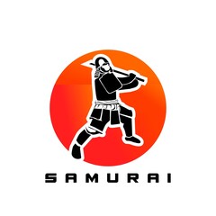 Fototapeta na wymiar Samurai Logo designs, themes, templates and downloadable graphic elements 