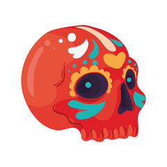 mexican colored skull