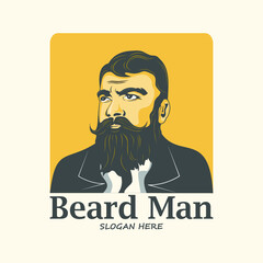 man with mustache man vector man logo illustration for a logo 