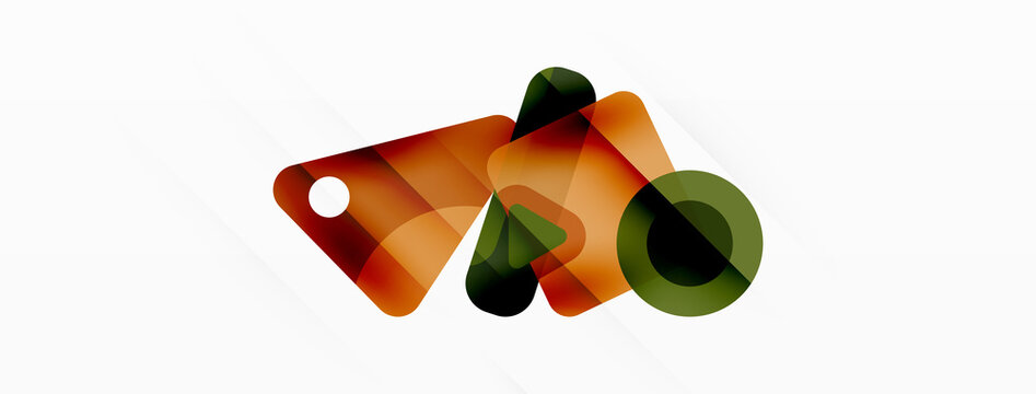 Primitive geometric shapes - line, triangle, square and circle composition. Vector geometric minimal abstract background for wallpaper, banner, background, landing page