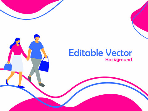 illustration of an background with shooping people