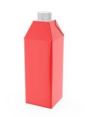 Beverage Pack With Lid White Realistic Rendering. 3D Illustration 