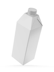 Beverage Pack With Lid White Realistic Rendering. 3D Illustration 