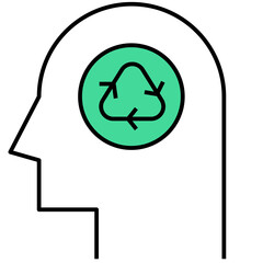 think ecology black thin outline icon