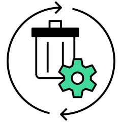 trash management black thin outline icon
