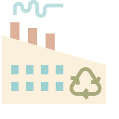 recycle factory flat icon