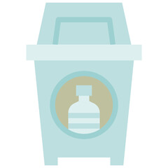 Plastic bin flat icon