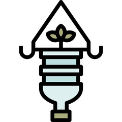 reuse plastic bottle black outline filled color icon