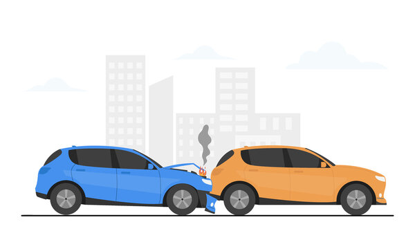 Car accident concept illustration. Car accident concept © katakari