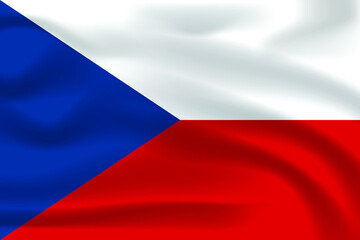The Realistic National Flag of the Czech Republic