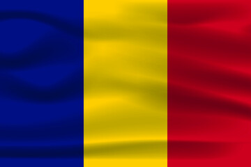 The realistic  design of National Flag Chad 