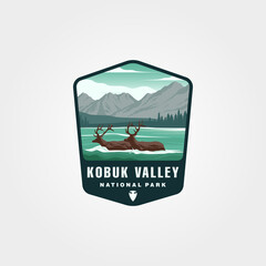 kobuk valley national park vintage emblem illustration design, united states national park collection design