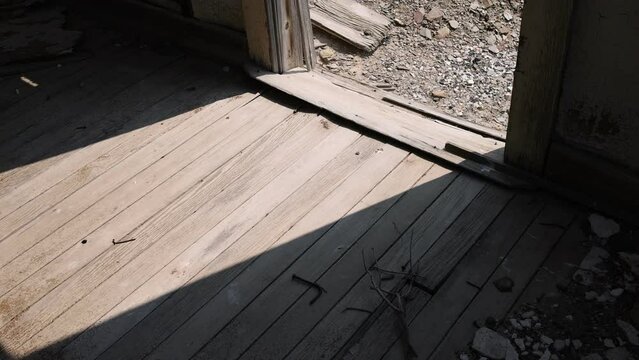 Light Streams into an old abandoned ghost town house in the Nevada Desert.  Shallow Depth of Field