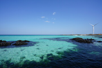 crystal-clear turquoise sea