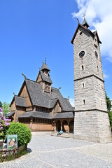 Fototapeta premium Stabkirche Wang Kościół Wang bei Karpacz Polen