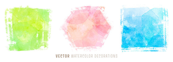 Watercolor decorations; background for title and logo 