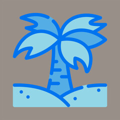 Icon, logo, vector illustration of a palm tree isolated on gray background. suitable for holidays, plantations, nature, patterns and logos.