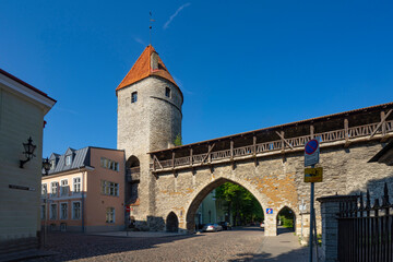 Nun's tower and city wall platform in Tallinn, Estonia