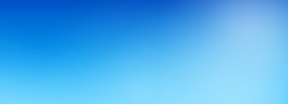 Blue sky gradient mesh background. Soft clouds. Realistic vector illustration.