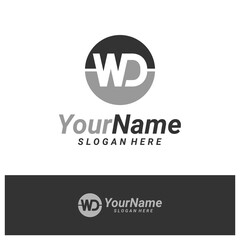 Letter WD Logo Design Template. Initial WD logo concept vector. Creative Icon Symbol