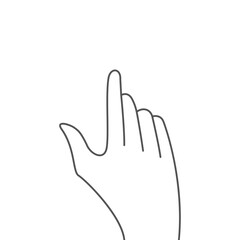 Index finger hand. Outline style. Flat vector illustration isolated on white background.