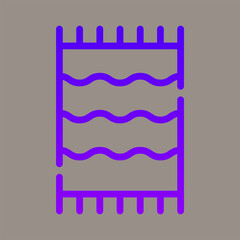 Icon, logo, vector illustration of towel isolated on gray background. suitable for beauty, bathing purposes, patterns, designs and logos.