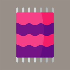 Icon, logo, vector illustration of towel isolated on gray background. suitable for beauty, bathing purposes, patterns, designs and logos.