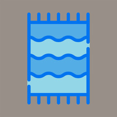 Icon, logo, vector illustration of towel isolated on gray background. suitable for beauty, bathing purposes, patterns, designs and logos.