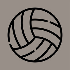 Icon, logo, vector illustration of volleyball isolated on gray background. suitable for sports, schools, patterns, designs and logos.
