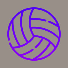 Icon, logo, vector illustration of volleyball isolated on gray background. suitable for sports, schools, patterns, designs and logos.