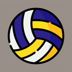 Icon, logo, vector illustration of volleyball isolated on gray background. suitable for sports, schools, patterns, designs and logos.