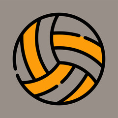 Icon, logo, vector illustration of volleyball isolated on gray background. suitable for sports, schools, patterns, designs and logos.